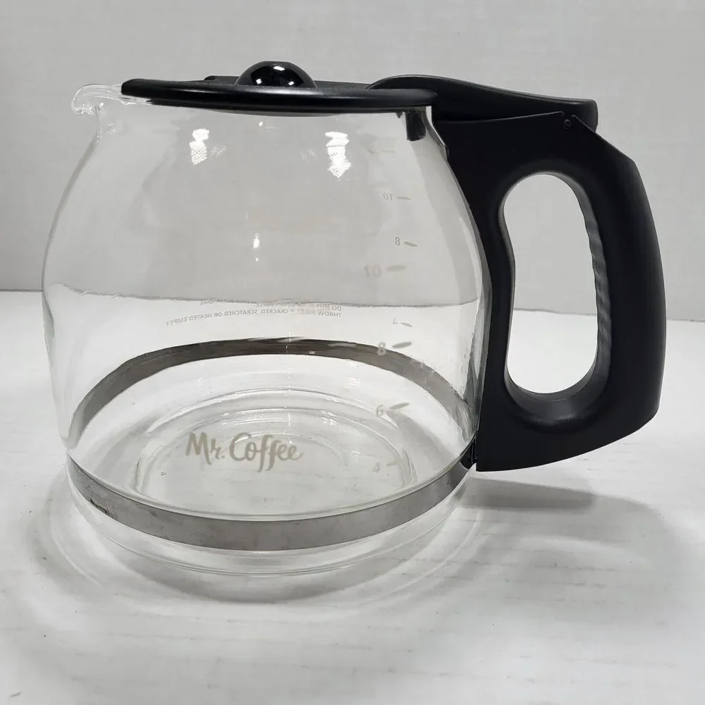 Mr. Coffee 12 Cup Replacement Coffee Pot Carafe Glass Black Top‎ & Water Filter